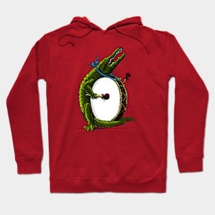 Gator with a drum plain Hoodie